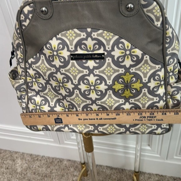 Petunia Pickle Bottom Gray and Yellow Tote Bag Backpack with Chic Design - Picture 9 of 14